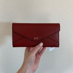 Michael Kors Red Pebbled Leather Envelope Wallet